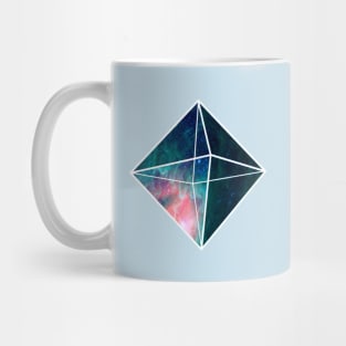 Starred sky geometry concept: a blue crystal heart Mug